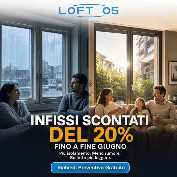 Loft 05, Infissi scontati del 20% fino a fine giugno